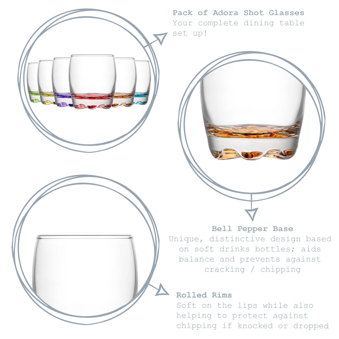 80ml Multicolour Adora Shot Glass - By LAV