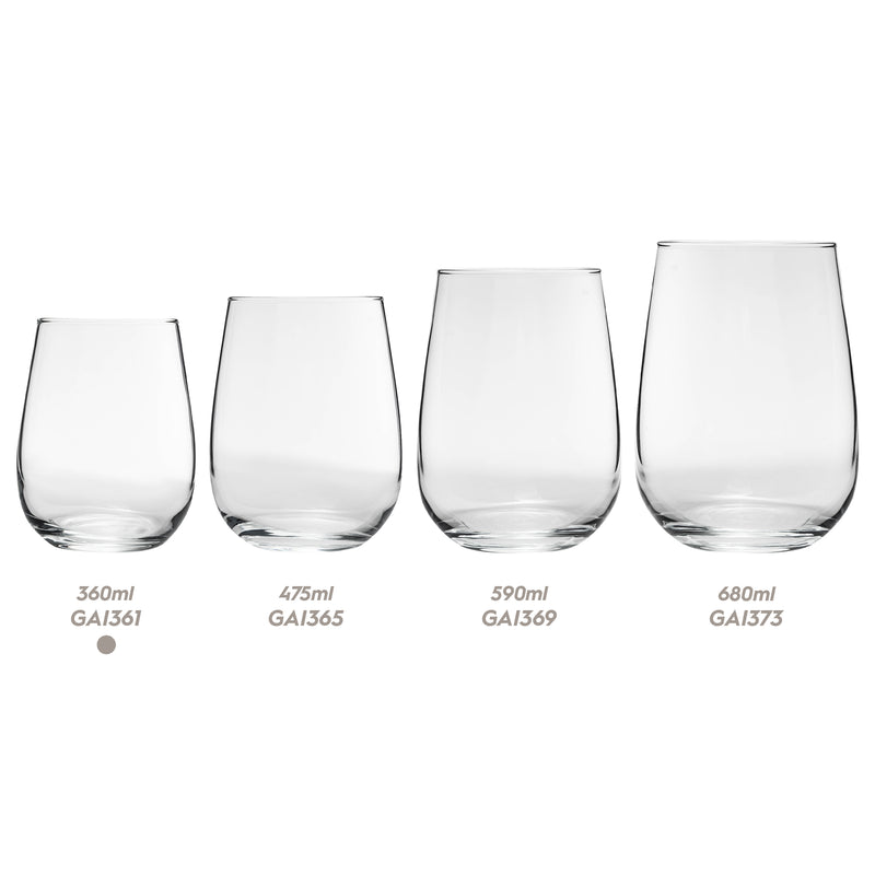 360ml Gaia Stemless White Wine Glass - By LAV