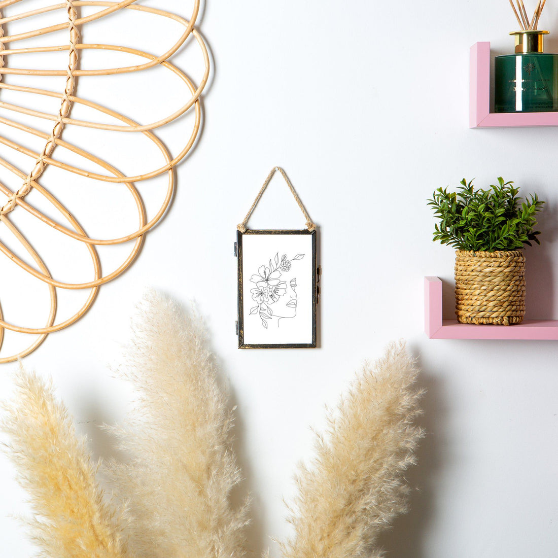 4&quot; x 6&quot; Black Hanging Metal Photo Frame - by Nicola Spring
