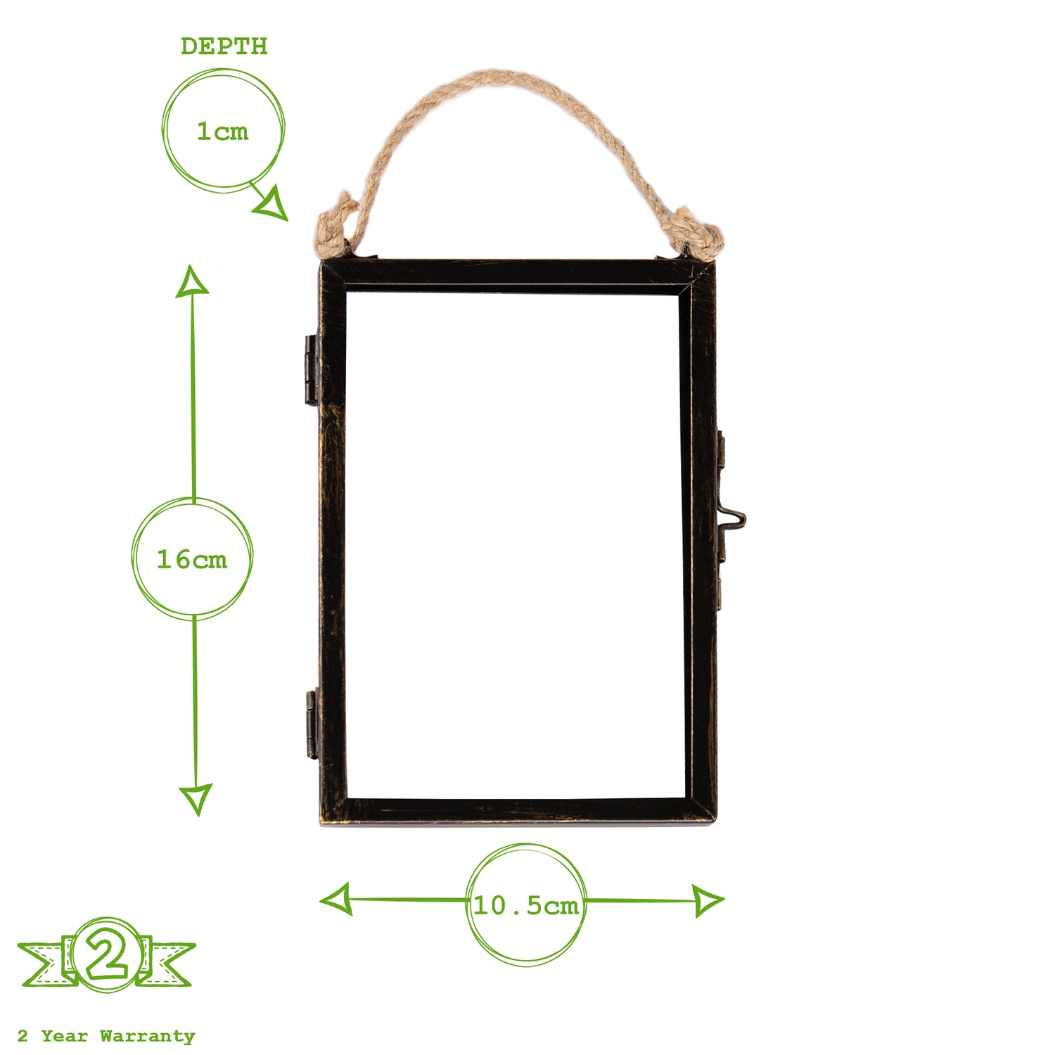 4&quot; x 6&quot; Black Hanging Metal Photo Frame - by Nicola Spring