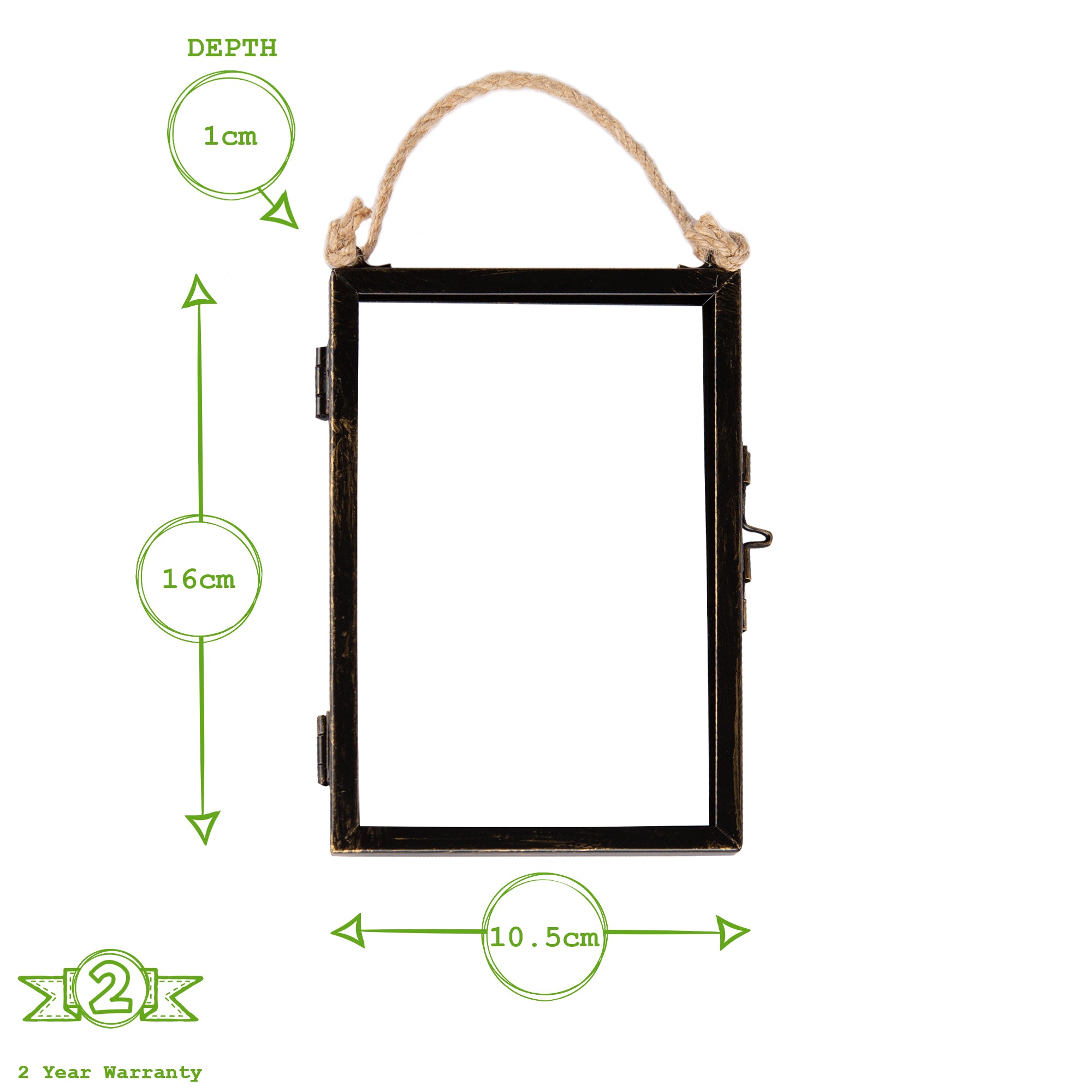 4&quot; x 6&quot; Black Hanging Metal Photo Frame - by Nicola Spring