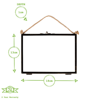 7&quot; x 5&quot; Black Hanging Metal Photo Frame - by Nicola Spring