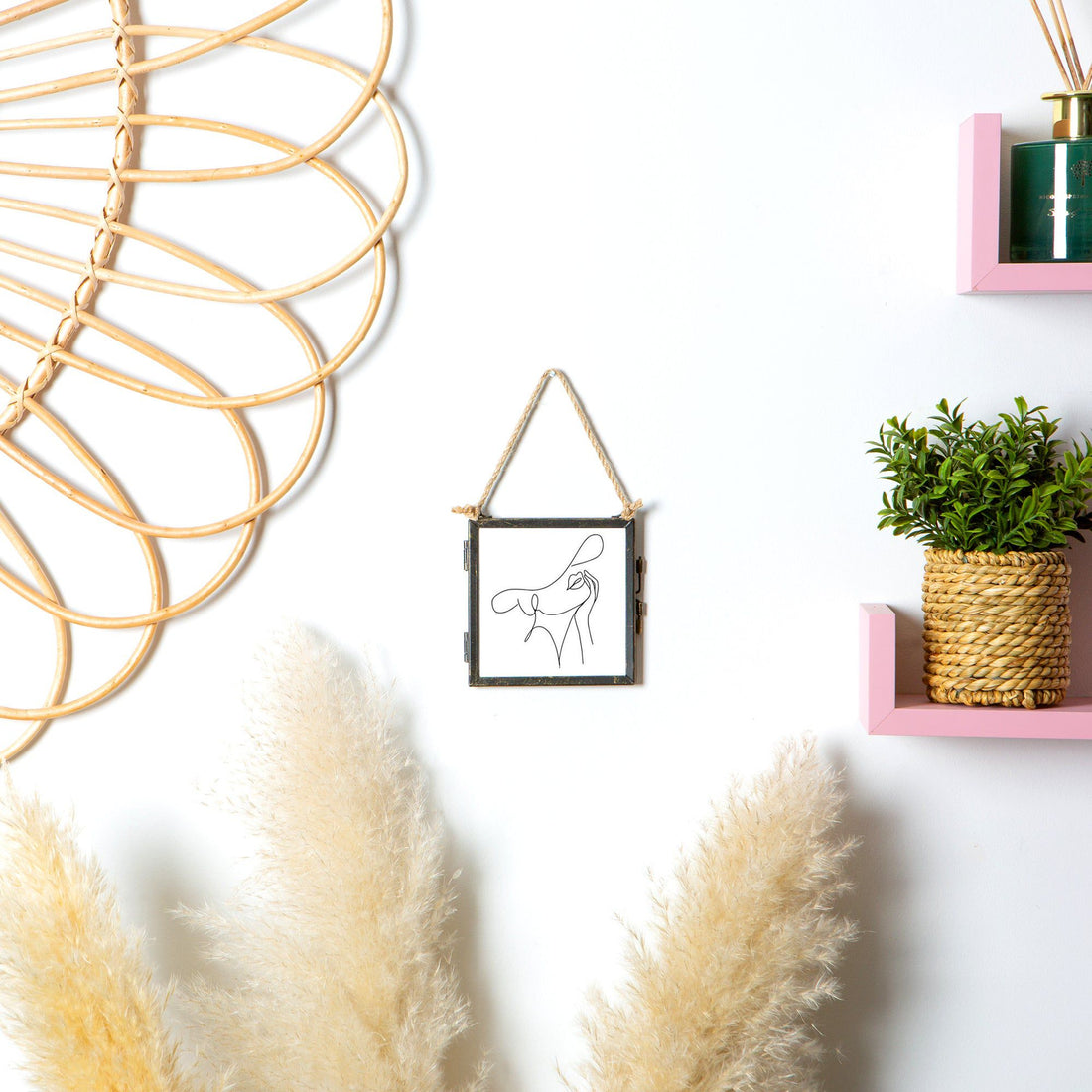 4" x 4" Black Hanging Metal Photo Frame - by Nicola Spring