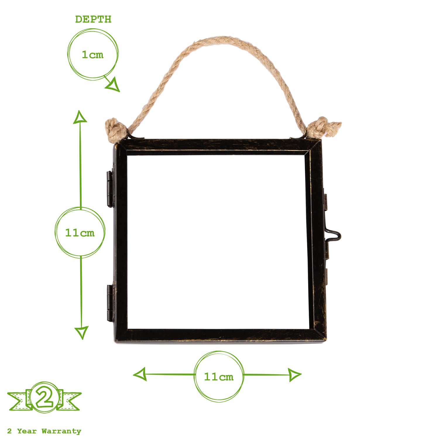 4&quot; x 4&quot; Black Hanging Metal Photo Frame - by Nicola Spring