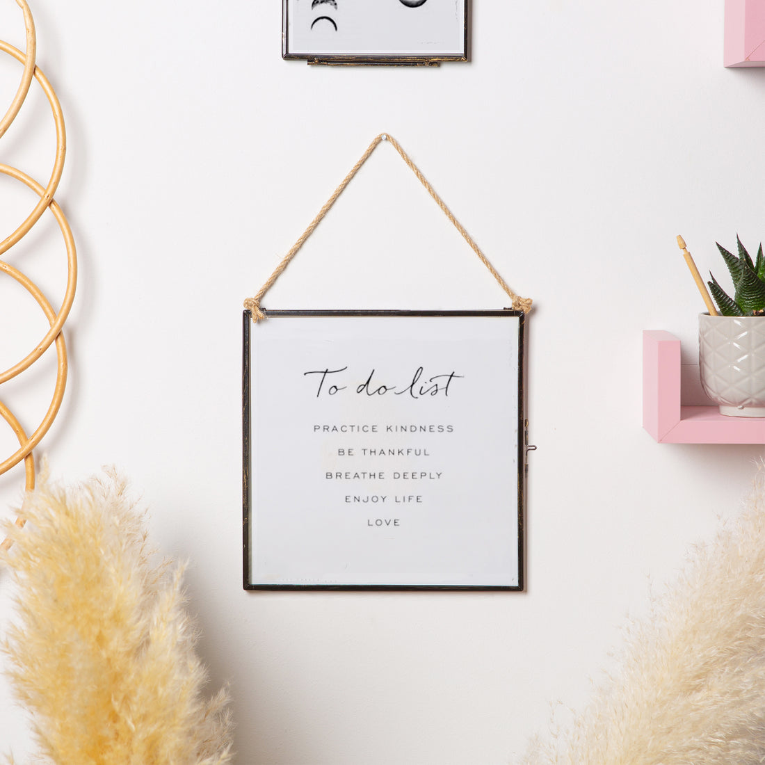 8" x 8" Black Hanging Metal Photo Frame - by Nicola Spring