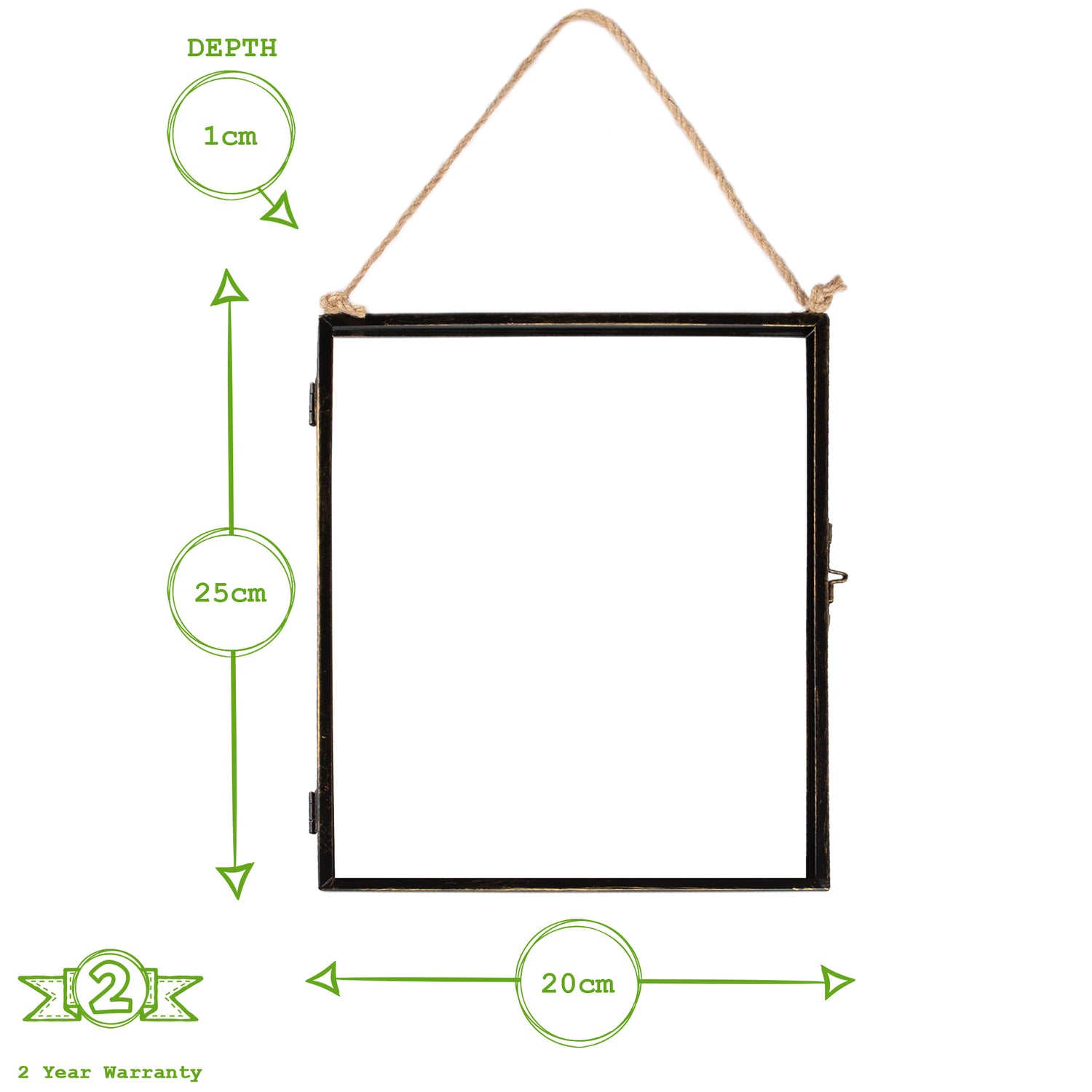 8&quot; x 10&quot; Black Hanging Metal Photo Frame - by Nicola Spring
