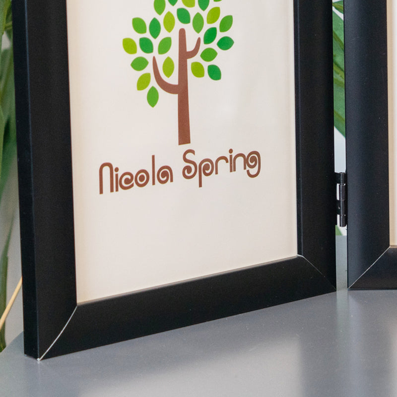 Nicola Spring Folding Double Picture Frame - 5x7 - Black