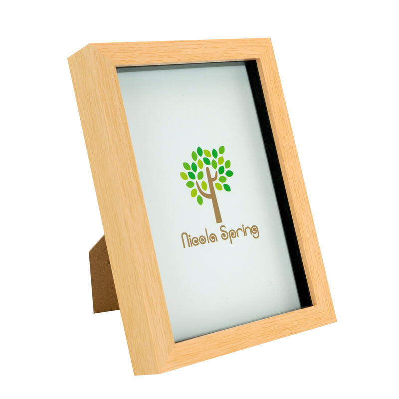 Nicola Spring Acrylic Box Photo Frame - Light Wood - 6 x 8 (A5)