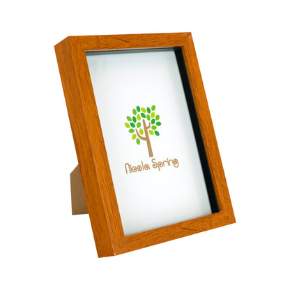 Nicola Spring Acrylic Box Photo Frame - Dark Wood - 6 x 8 (A5)