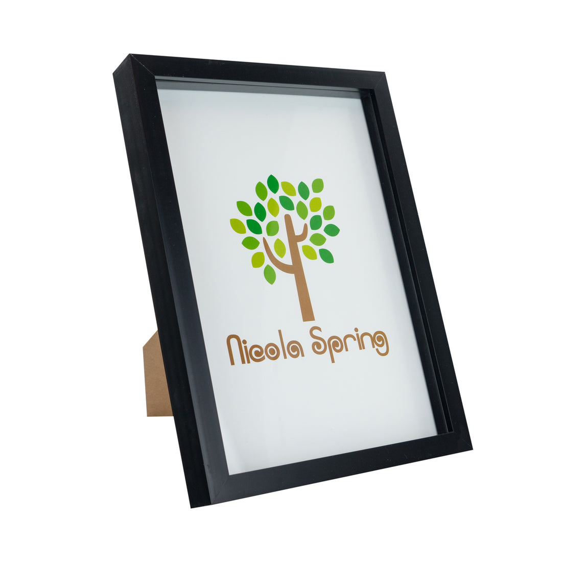 Nicola Spring Acrylic Box Photo Frame - Black - 8 x 12 (A4)