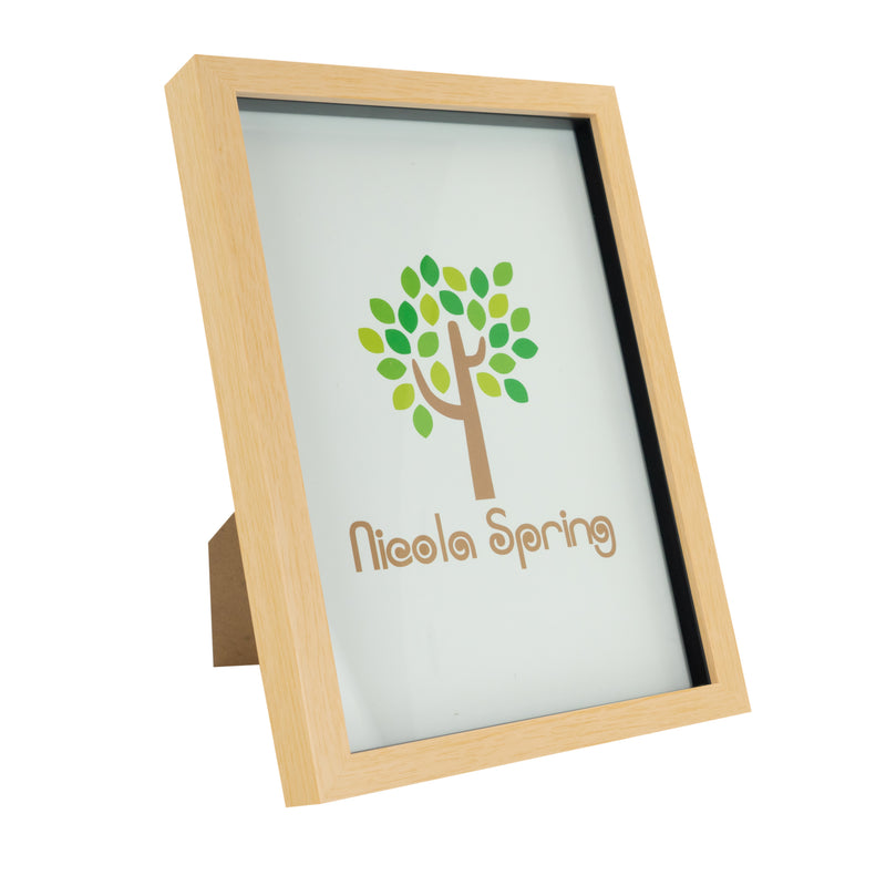 Nicola Spring Acrylic Box Photo Frame - Light Wood - 8 x 12 (A4)