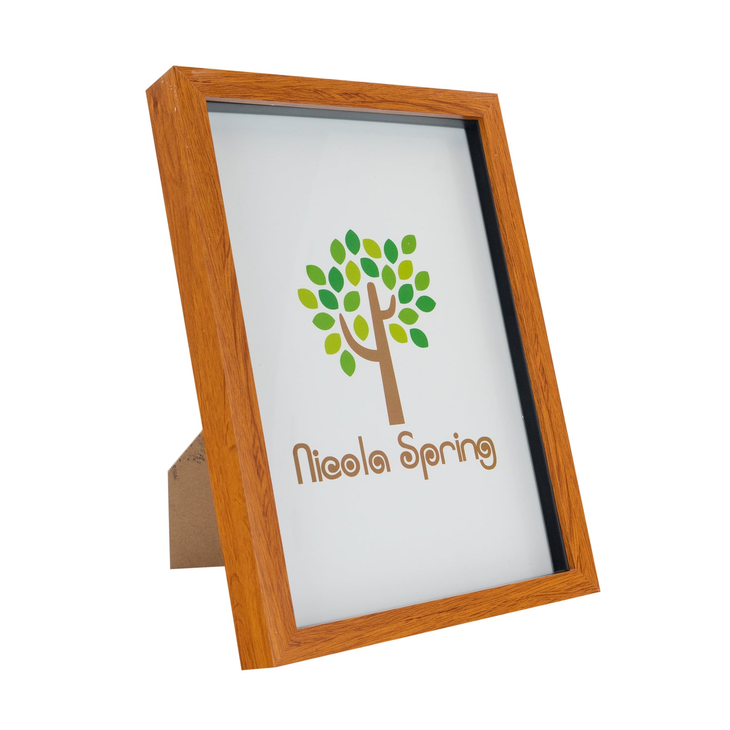 Nicola Spring Acrylic Box Photo Frame - Dark Wood - 8 x 12 (A4)