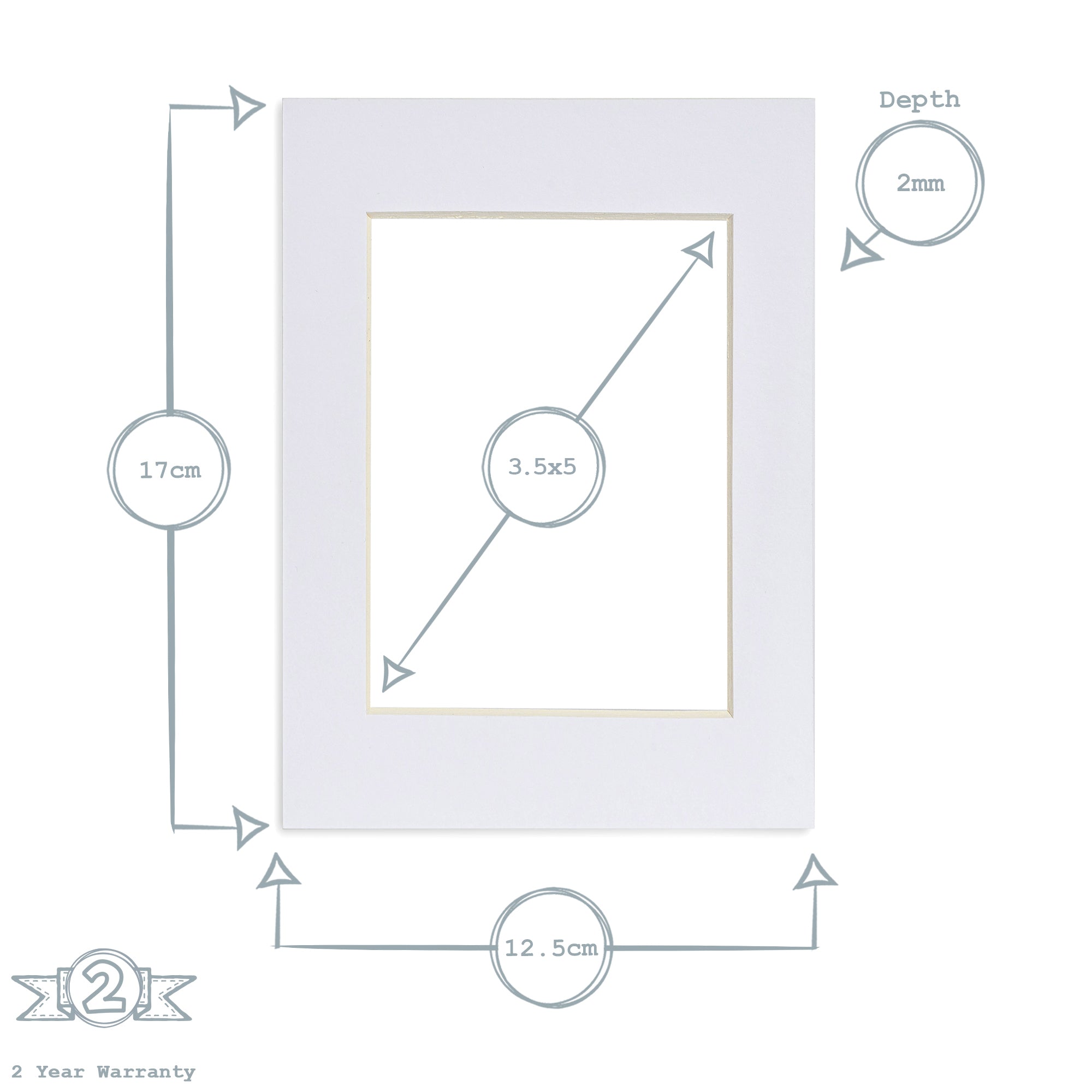 Nicola Spring Picture Mount for 5 x 7 Frame | Photo Size 4 x 6 - Black