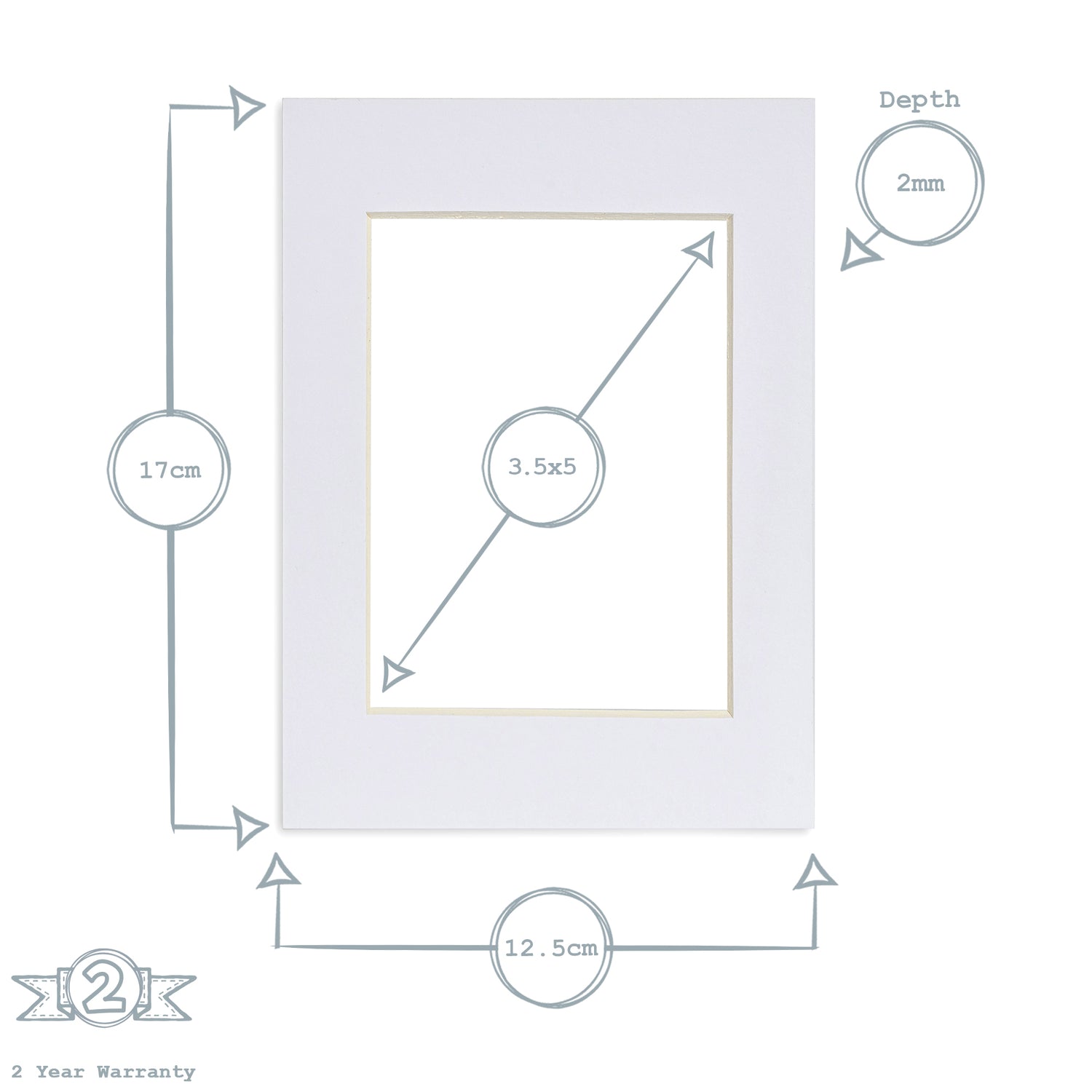 Nicola Spring Picture Mount for 5 x 7&quot; Frame | Photo Size 4 x 6&quot; - White