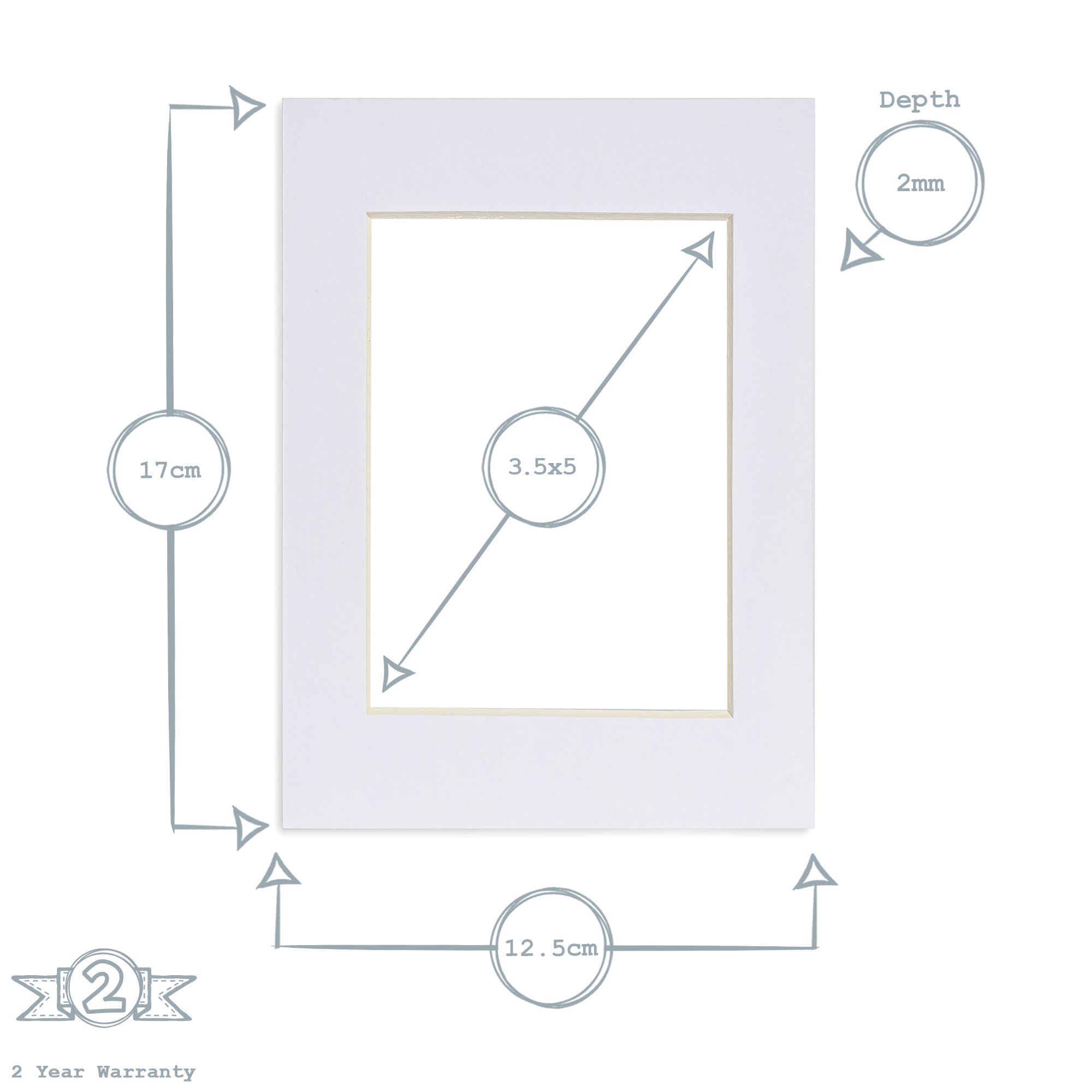 Nicola Spring Picture Mount for 5 x 7&quot; Frame | Photo Size 4 x 6&quot; - White