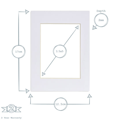 Nicola Spring Picture Mount for 5 x 7&quot; Frame | Photo Size 4 x 6&quot; - White