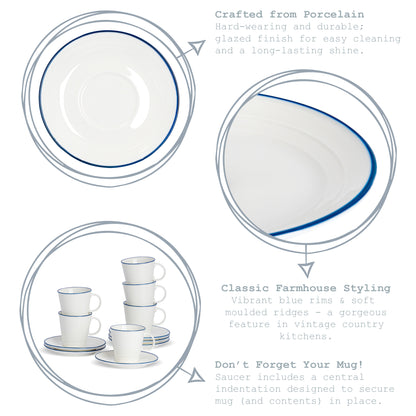 Nicola Spring Farmhouse Espresso Saucer - 13cm (5&quot;)