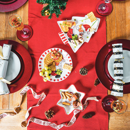 Father Christmas Stoneware Star Serving Plate - 18cm