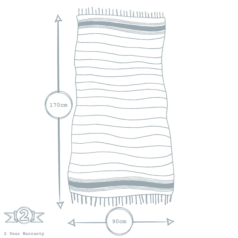 Nicola Spring 170 x 90cm Turkish Cotton Beach Towel - Beige Stripe