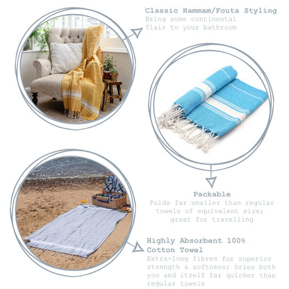Nicola Spring Turkish Beach Towel - Light Blue