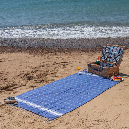 Nicola Spring Turkish Beach Towel - Navy