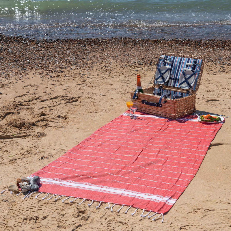 Nicola Spring Turkish Beach Towel - Red