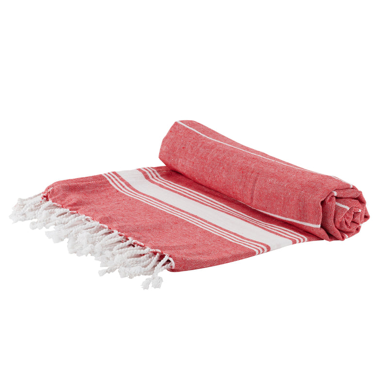 Nicola Spring Turkish Beach Towel - Red