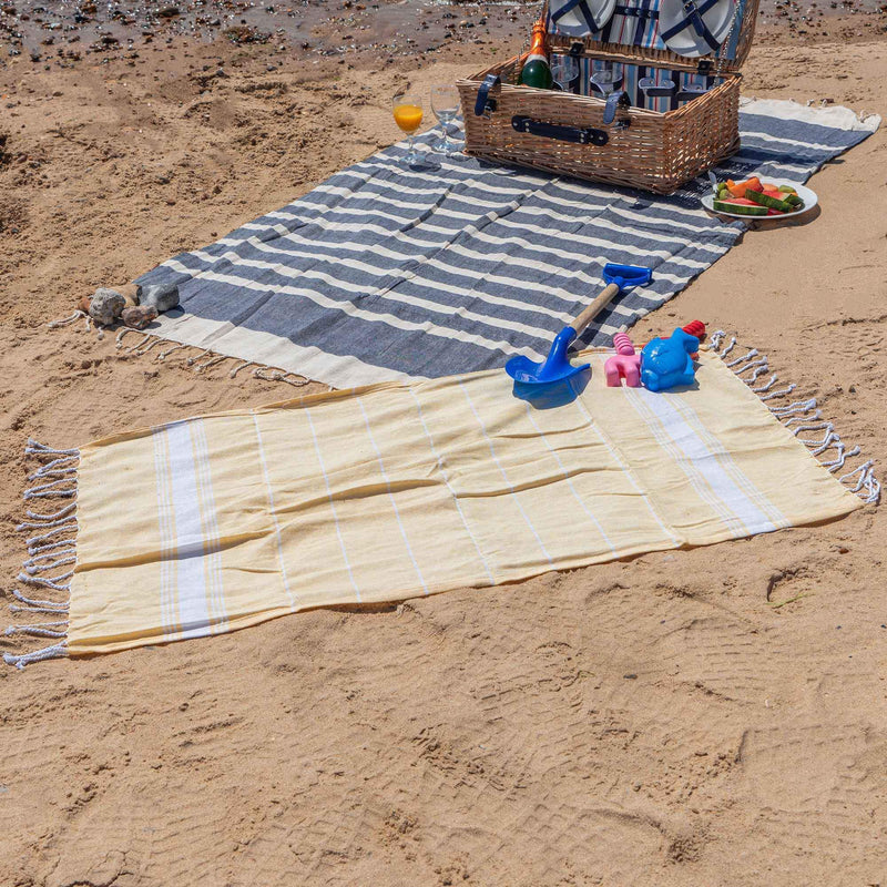 Nicola Spring 100 x 60cm Turkish Cotton Beach Towel - Yellow