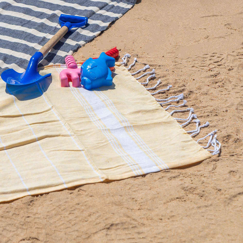 Nicola Spring 100 x 60cm Turkish Cotton Beach Towel - Yellow