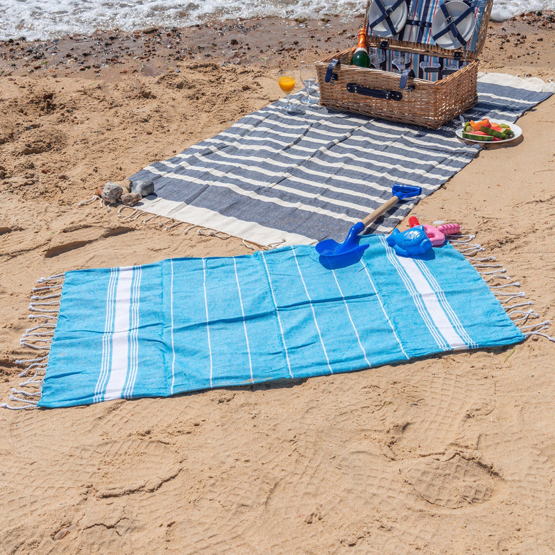 Nicola Spring 100 x 60cm Turkish Cotton Beach Towel - Blue