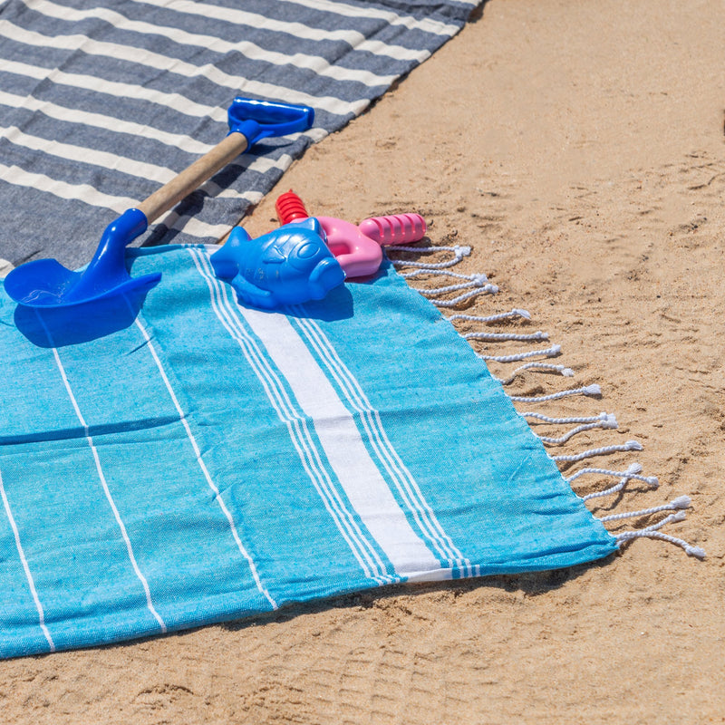 Nicola Spring Kids Turkish Beach Towel - Light Blue