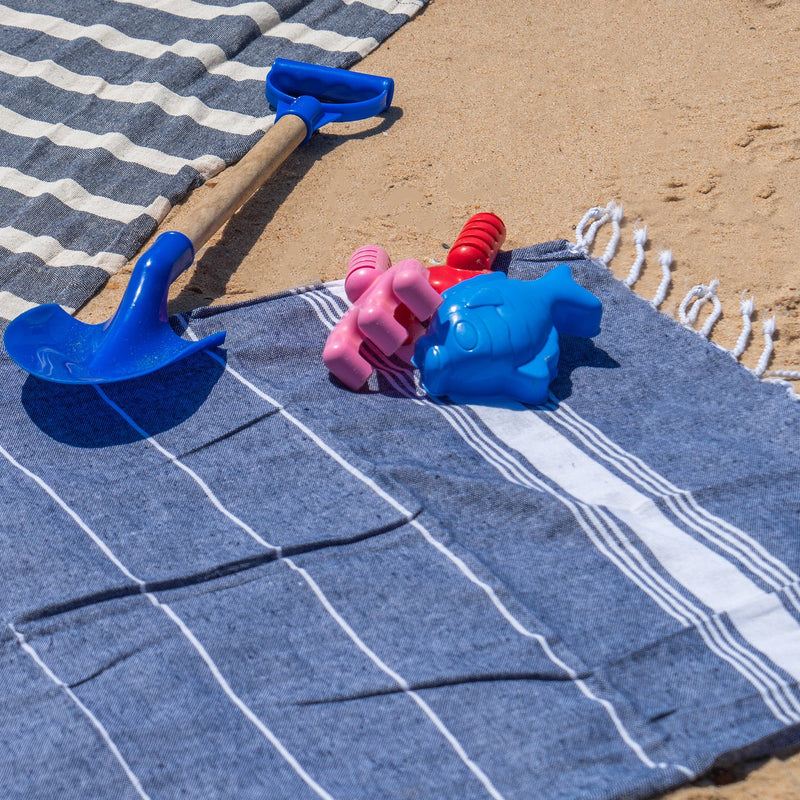 Nicola Spring Kids Turkish Beach Towel - Navy