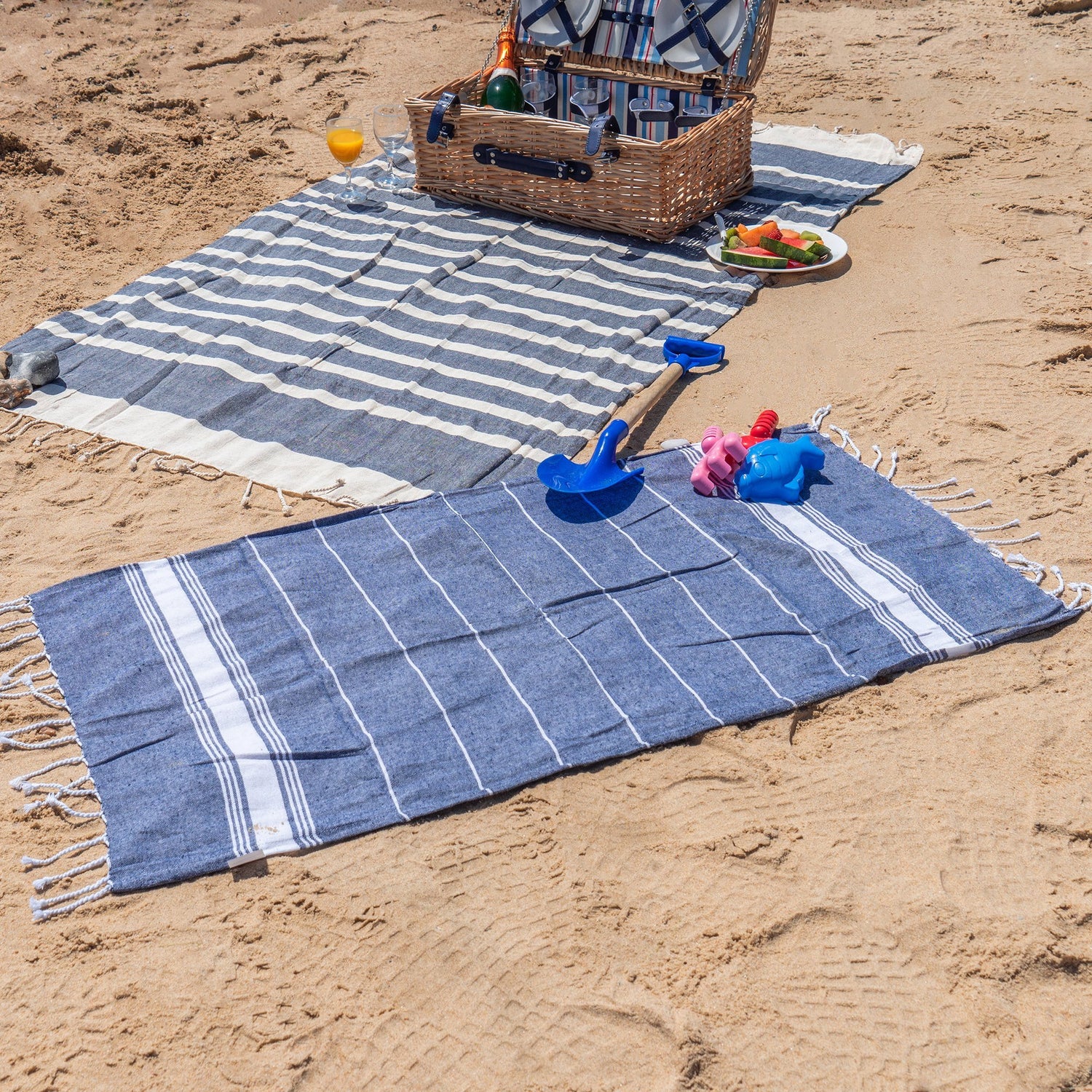Nicola Spring 100 x 60cm Turkish Cotton Beach Towel - Navy