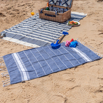Nicola Spring 100 x 60cm Turkish Cotton Beach Towel - Navy