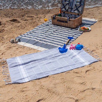 Nicola Spring 100 x 60cm Turkish Cotton Beach Towel - Grey