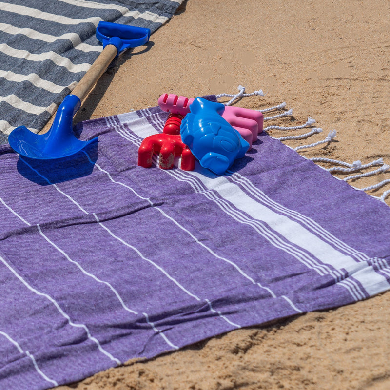 Nicola Spring Kids Turkish Beach Towel - Purple