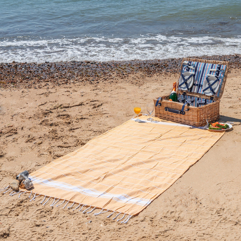 Nicola Spring 170 x 90cm Turkish Cotton Beach Towel - Yellow
