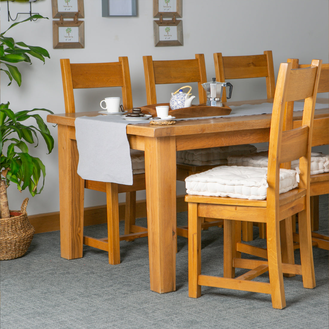 Nicola Spring French Mattress Dining Chair Cushion - Cream