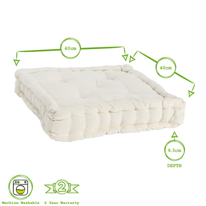 Nicola Spring French Mattress Dining Chair Cushion - Cream