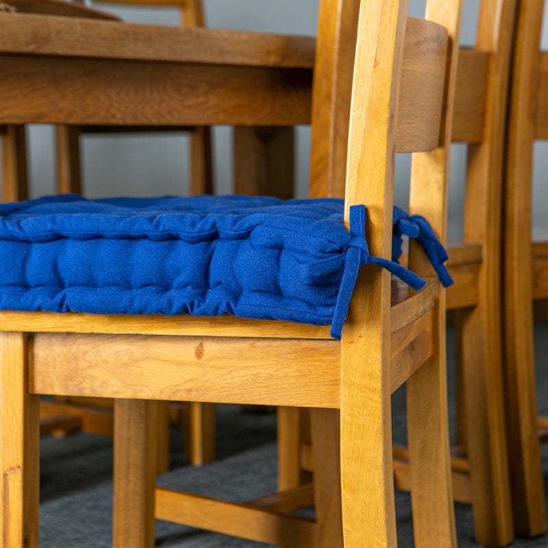Nicola Spring French Mattress Dining Chair Cushion - Blue