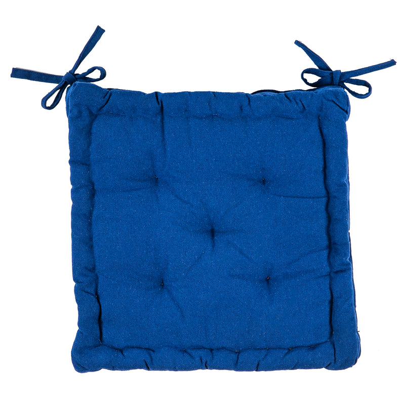 Nicola Spring French Mattress Dining Chair Cushion - Blue