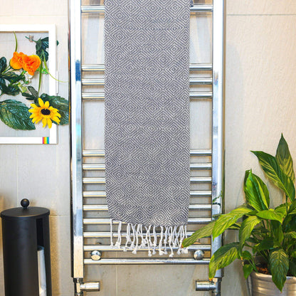 Nicola Spring Turkish Cotton Towel - Diamond - Dark Grey