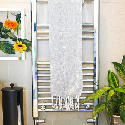 Nicola Spring Turkish Cotton Towel - Diamond - Light Grey