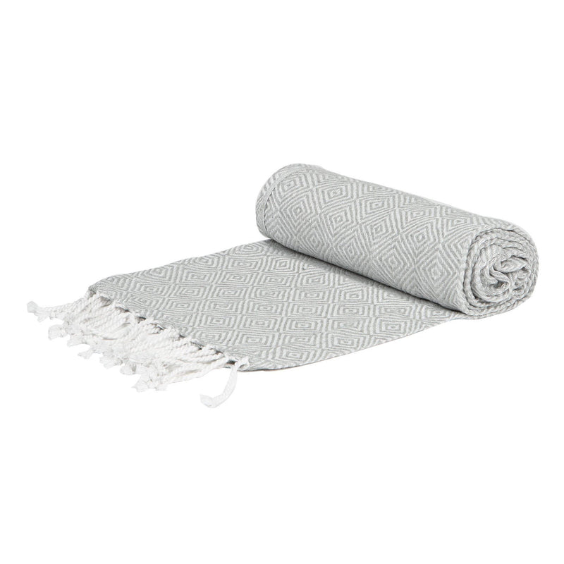 Nicola Spring Turkish Cotton Towel - Diamond - Light Grey