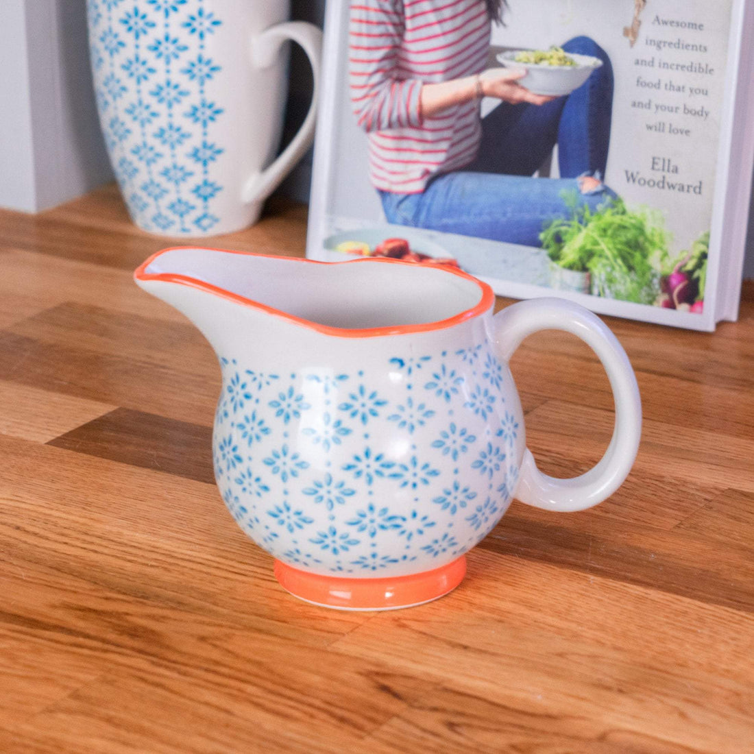 Nicola Spring Patterned Milk and Gravy Jug - Blue and Orange