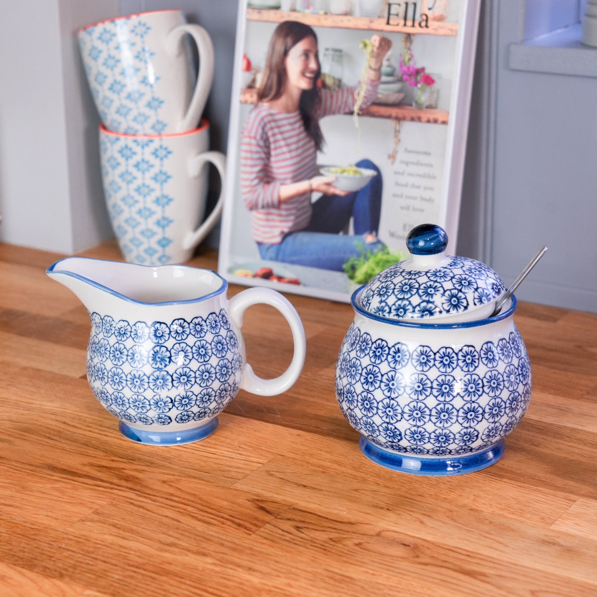 Nicola Spring China Milk Jug and Sugar Bowl