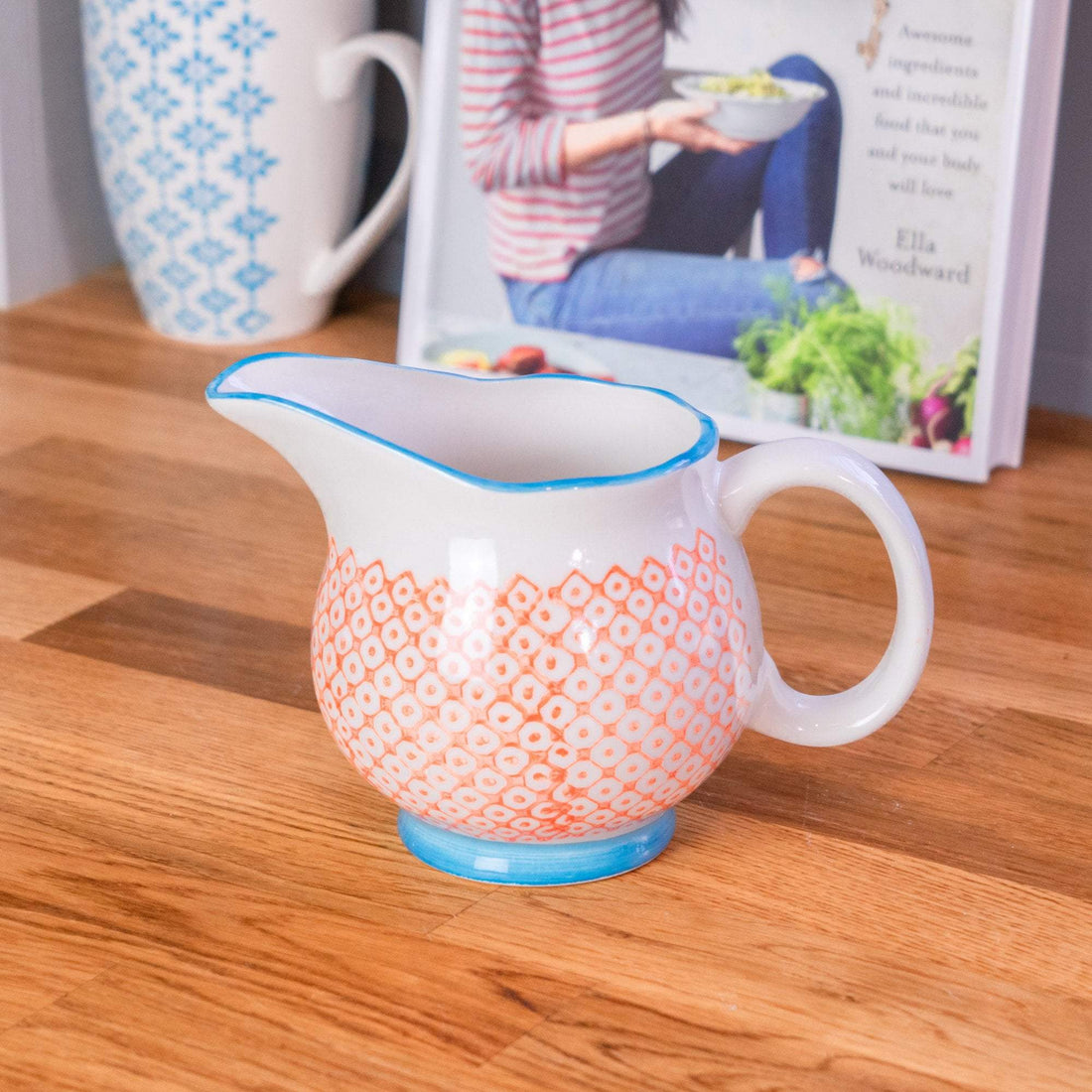 Nicola Spring Patterned Milk and Gravy Jug - Orange and Blue