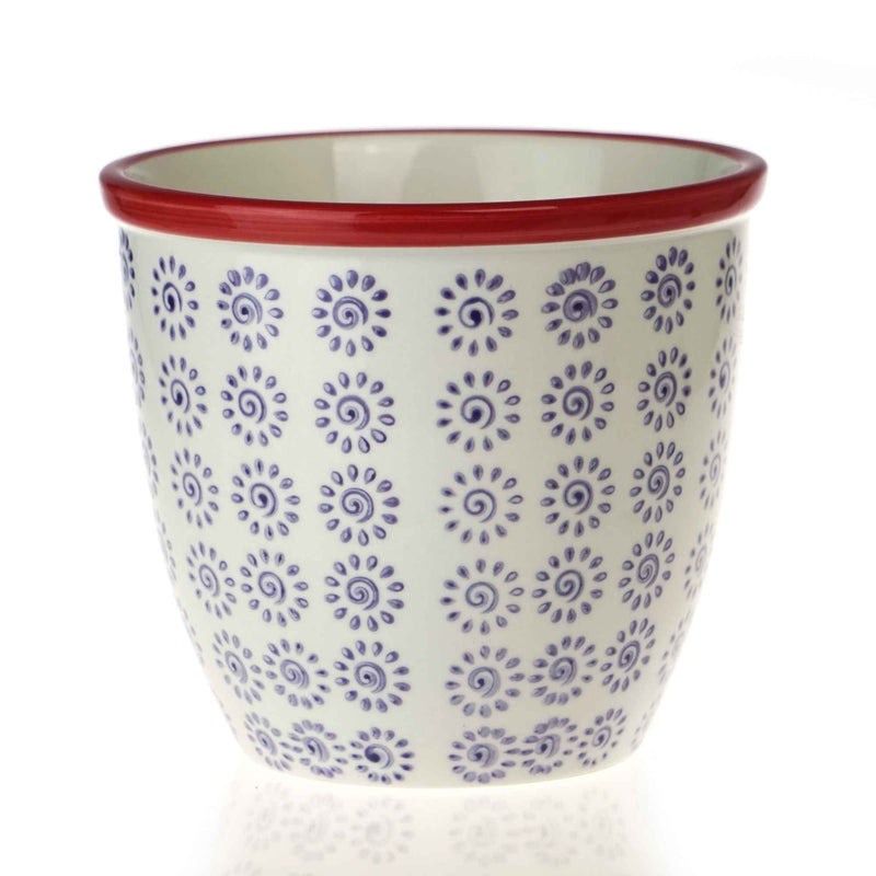 Nicola Spring Patterned Garden Plant Pot - Purple and Red