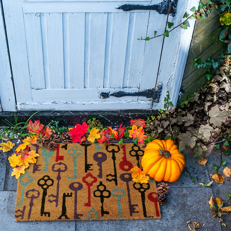 Nicola Spring Non-Slip Halloween Door Mat - 60 x 40cm - Keys