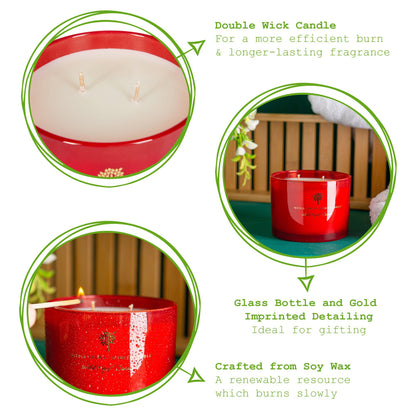 350g Double Wick Wild Fig &amp; Cassis Soy Wax Scented Candle - by Nicola Spring